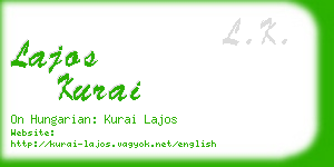lajos kurai business card